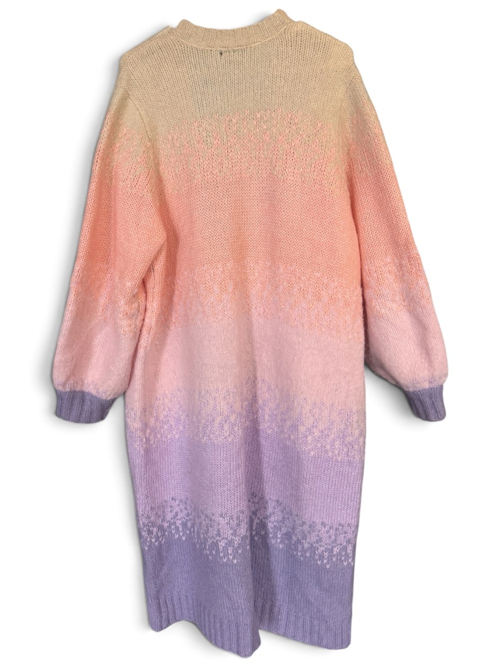 torrid Ombre Pink Lavender Knit Long Duster Cardigan 1X - cozy layer! - Picture 4 of 7